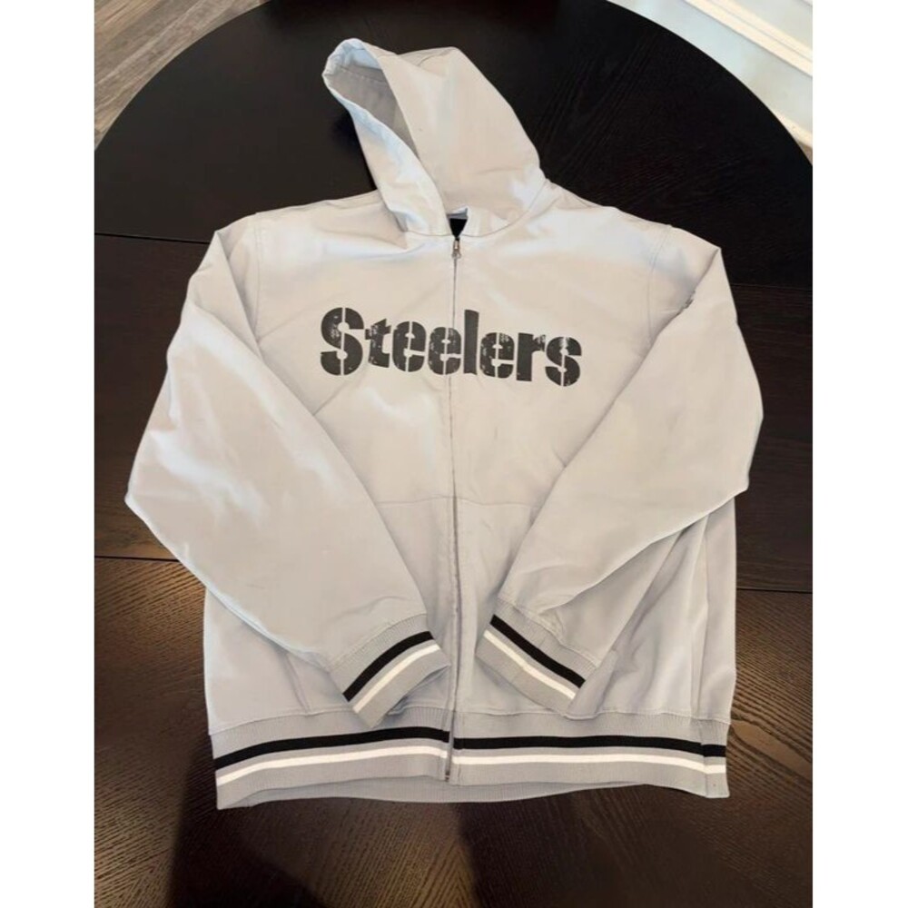 NFL Pittsburgh Steelers Full-zip Hooded Varsity Jacket Sz XL